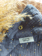 Laden Sie das Bild in den Galerie-Viewer, Halstuch I Musselin I dunkelgrau - gold