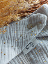 Laden Sie das Bild in den Galerie-Viewer, Halstuch I Musselin I hellgrau-gold