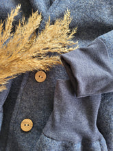 Laden Sie das Bild in den Galerie-Viewer, Wollwalk l Overall l Größe 86/92 l jeansblau meliert
