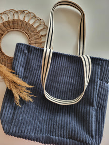 Shopping Bag | Cord Jeansblau