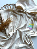 Badeponcho l Frottee-Jersey l cremeweiß-beige