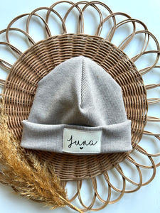 Personalisierte Beaniemütze l smoky cream meliert