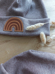 Beanie l schokobraun l regenbogen