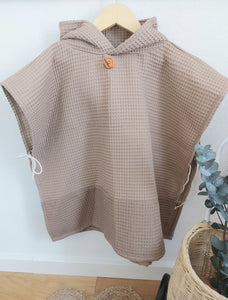 Badeponcho l Waffelpique l smoky beige - nougat