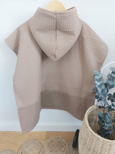 Badeponcho l Waffelpique l smoky beige - nougat